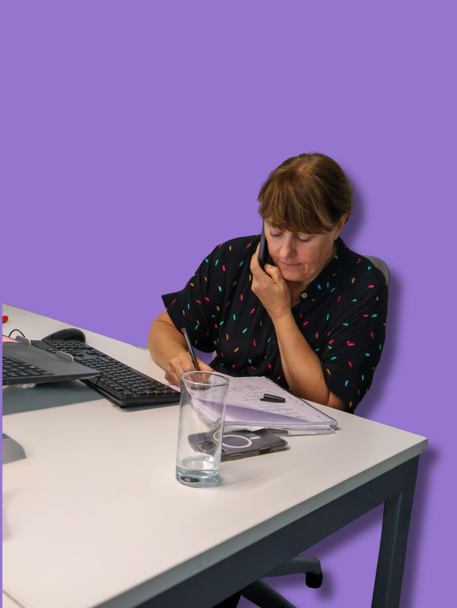 A focused Signet Resources professional attentively participating in a recruitment discussion.